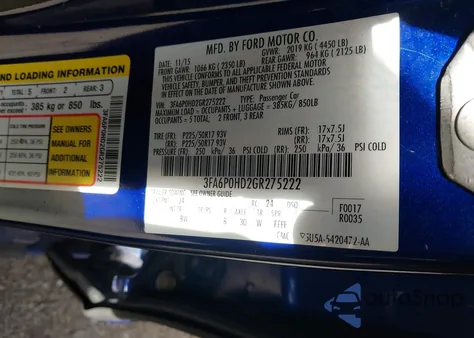 2016 Ford Fusion Se from USA, damaged, VIN 3FA6P0HD2GR275222